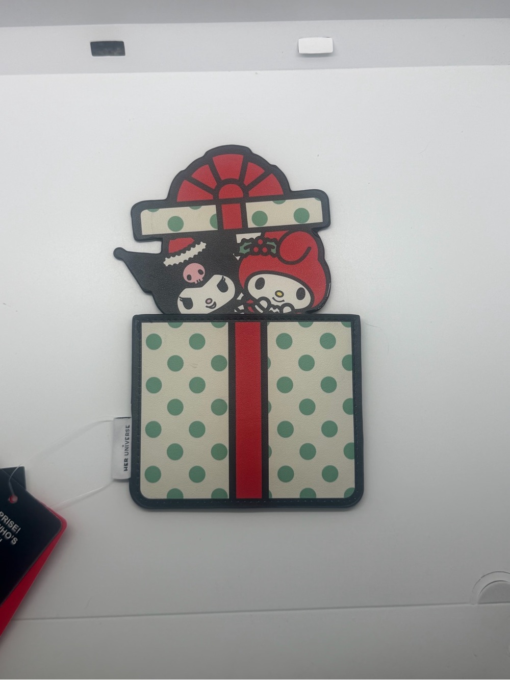 Topshop x Sanrio Black Holiday Gift Tag with Red and Green Accents